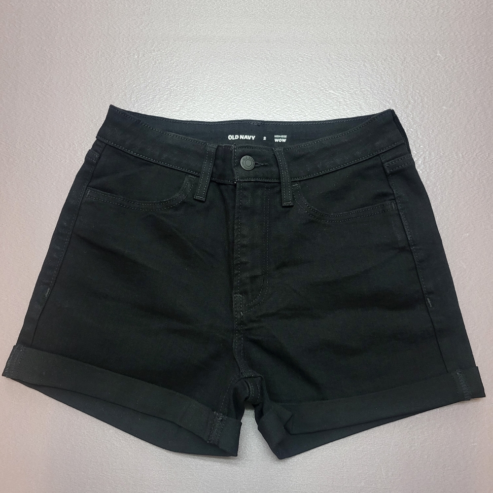 Old Navy Black Jean Shorts Tailored‎ Cuffed Hem